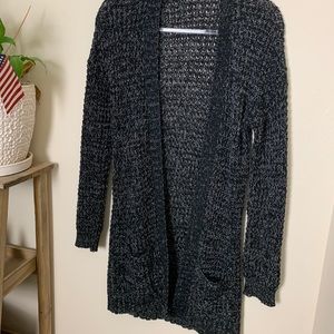 Black/grey/white express loose knit cardigan